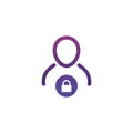 User login or authenticate icon, vector. Personal protection icon. Internet privacy protection icon. Password protected. Security