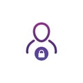User login or authenticate icon, vector. Personal protection icon. Internet privacy protection icon. Password protected. Security