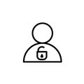 User login or authenticate icon, vector. Personal protection icon. Internet privacy protection icon. Password protected. Security Royalty Free Stock Photo