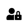 User login or authenticate vector icon. Personal protection icon. Internet privacy protection symbol. Password protected Royalty Free Stock Photo