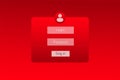 User login interface with bright red theme and simple button elements for authentication