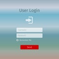 user login page on gradient background