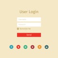 user login page with icons