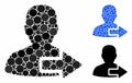 User logout arrow Composition Icon of Circle Dots