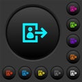 User logout dark push buttons with color icons