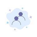 User, Looked, Avatar, Basic Blue Icon on Abstract Cloud Background