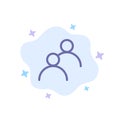 User, Looked, Avatar, Basic Blue Icon on Abstract Cloud Background