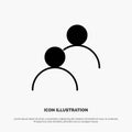 User, Looked, Avatar, Basic solid Glyph Icon vector