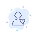 User, Love, Heart Blue Icon on Abstract Cloud Background Royalty Free Stock Photo