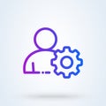 User Management sign line icon or logo. account settings concept. User Settings Gear linear illustration Royalty Free Stock Photo