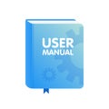 User Manual book download icon. Flat illustration