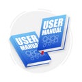 User manual Books icon. Textbook with bookmark. Diary or notebook. Vector illustration. Royalty Free Stock Photo