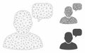 User Message Cloud Vector Mesh Network Model and Triangle Mosaic Icon Royalty Free Stock Photo