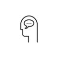 User Mind Chat outline icon