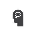 User Mind Chat vector icon
