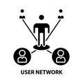 user network icon, black vector sign with editable strokes, concept illustration Royalty Free Stock Photo