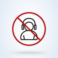 User No headphones Simple vector modern icon design illustration