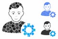 User Options Gear Mosaic Icon of Circle Dots Royalty Free Stock Photo