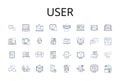 User line icons collection. Consumer, Client, Customer, Patron, Account holder, Member, Account owner vector and linear