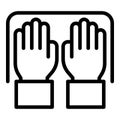 User palm identification icon outline vector. Hand fingerprint