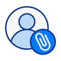 User Person Attachment Flat Colored Icon for File Document Data Sharing Profile Royalty Free Stock Photo