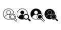 User Person Search Black Icon for User Lookup Royalty Free Stock Photo