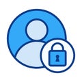 User Person Secure Flat Colored Icon for Protected Account Safety Royalty Free Stock Photo