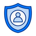 User Person Shield Flat Colored Icon for Account Protection Status Royalty Free Stock Photo