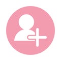 User with pluss symbol block style icon Royalty Free Stock Photo