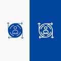 User, Predication, Arrow, Path Line and Glyph Solid icon Blue banner Line and Glyph Solid icon Blue banner