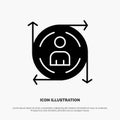User, Predication, Arrow, Path solid Glyph Icon vector Royalty Free Stock Photo