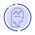 User, Process, Success, Man, Thinking Blue Dotted Line Line Icon