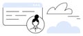 Profile Avatar with Minimalist Browser Window and Cloud Elements in a Clean Design Royalty Free Stock Photo