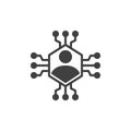 User profile with binary code vector icon Royalty Free Stock Photo
