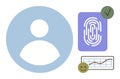 User Profile with Biometric Authentication, Approval, and Data Analytics Elements Royalty Free Stock Photo