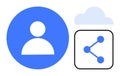 User Profile with Cloud Connectivity and Sharing Options Visualizing Digital Interaction Royalty Free Stock Photo