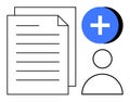User Profile and Document Concept with Add Icon for Digital Account Management Royalty Free Stock Photo