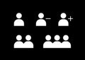 User Profile Group Set Icon Symbol. Add / Remove user. Royalty Free Stock Photo