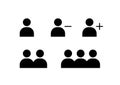 User Profile Group Set Icon Symbol. Add / Remove user. Royalty Free Stock Photo
