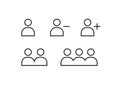 User Profile Group Set Icon Symbol. Add / Remove user. Royalty Free Stock Photo