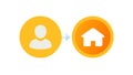 User Profile with Home Arrow Icon: Login Profile Navigation, vector design Generative AI Royalty Free Stock Photo