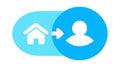 User Profile with Home Arrow Icon for Navigation, vector design Generative AI Royalty Free Stock Photo