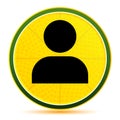 User profile icon lemon lime yellow round button illustration