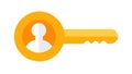 User Profile with Key Icon for Secure Login and Access, vector design Generative AI Royalty Free Stock Photo