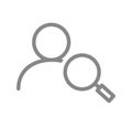 User profile with magnifying glass line icon. Searching people, employee search symbol Royalty Free Stock Photo