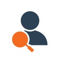 User profile with magnifying glass line icon. Searching people, employee search symbol Royalty Free Stock Photo