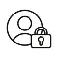 User profile security. Person lock Vector. Account access symbol. Private identity icon. Royalty Free Stock Photo