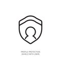 User Profile Security Shield Icon Royalty Free Stock Photo