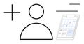 User Profile with Statistics Chart and Plus Sign Representing Growth and Data Management Royalty Free Stock Photo