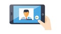 User Profile on Tablet Screen Flat Icon, vector design Generative AI Royalty Free Stock Photo